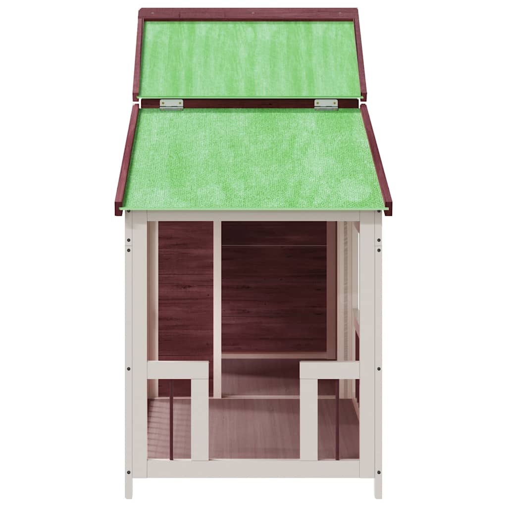 hundehus 143x60,5x109 cm massivt fyrretræ mokkafarvet