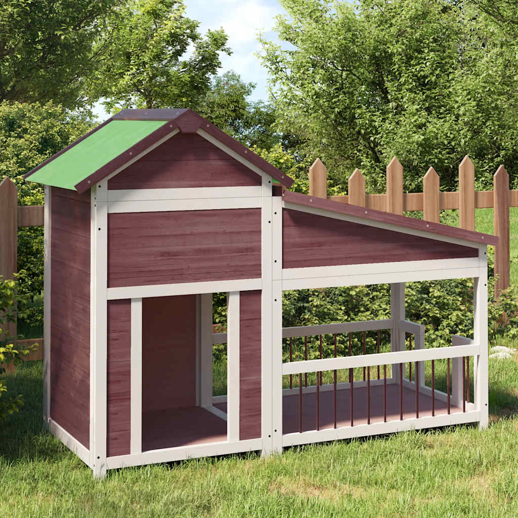 hundehus 143x60,5x109 cm massivt fyrretræ mokkafarvet
