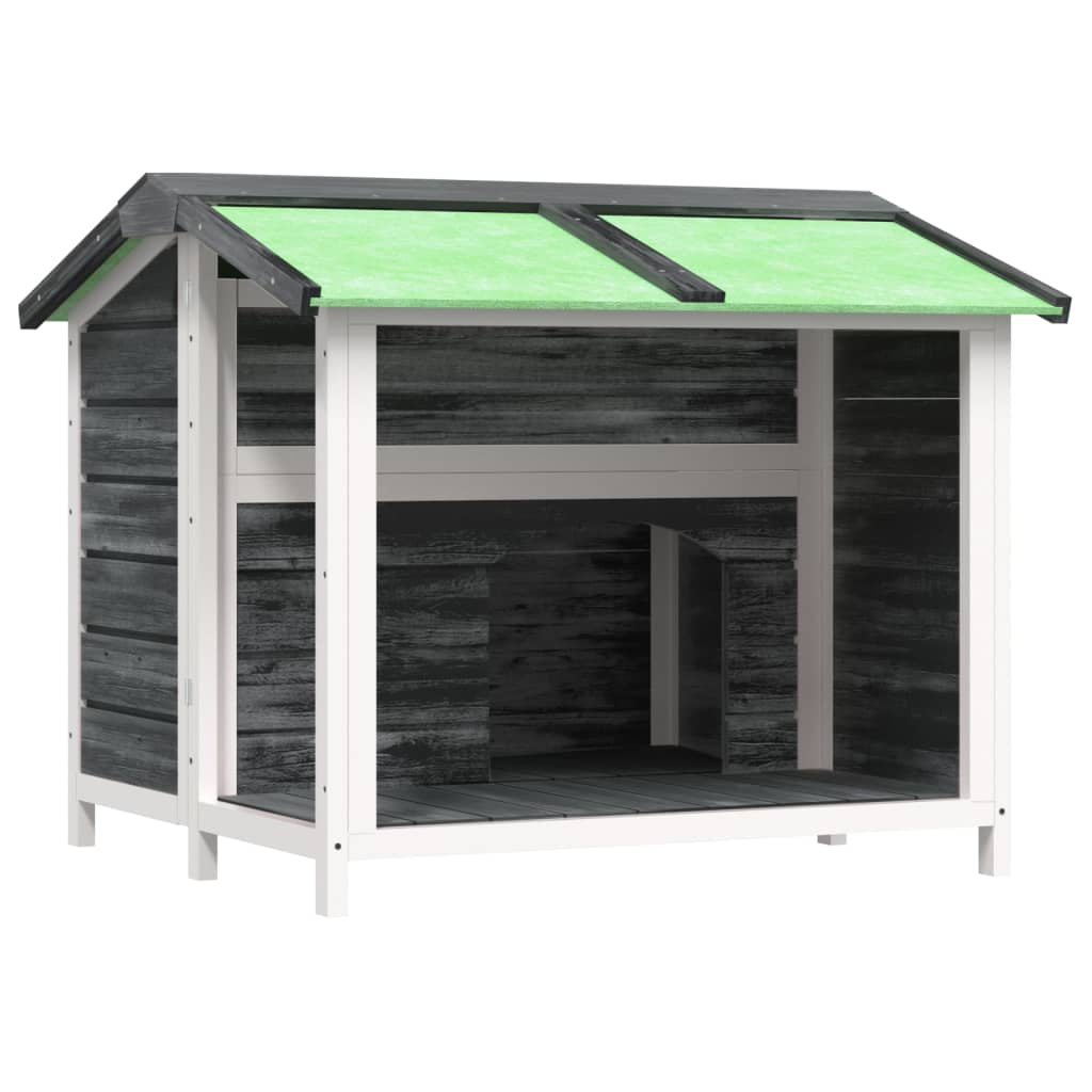 hundehus 96x87x80,5 cm massivt fyrretræ grå
