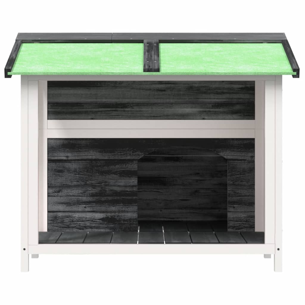 hundehus 96x87x80,5 cm massivt fyrretræ grå