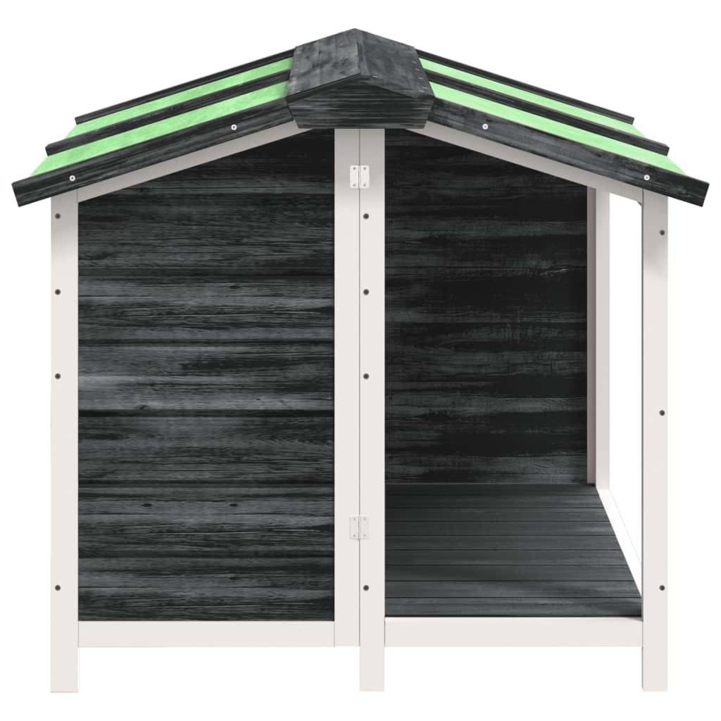 hundehus 96x87x80,5 cm massivt fyrretræ grå
