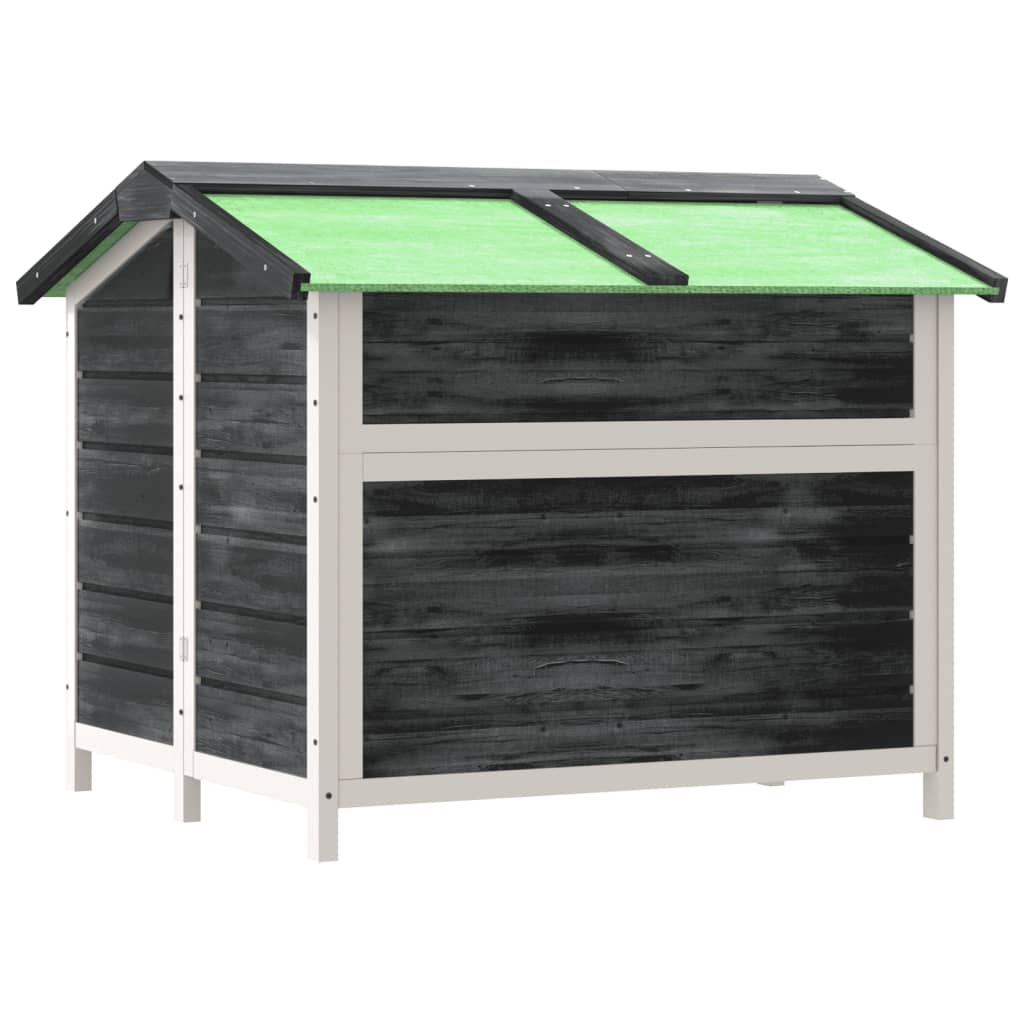 hundehus 96x87x80,5 cm massivt fyrretræ grå