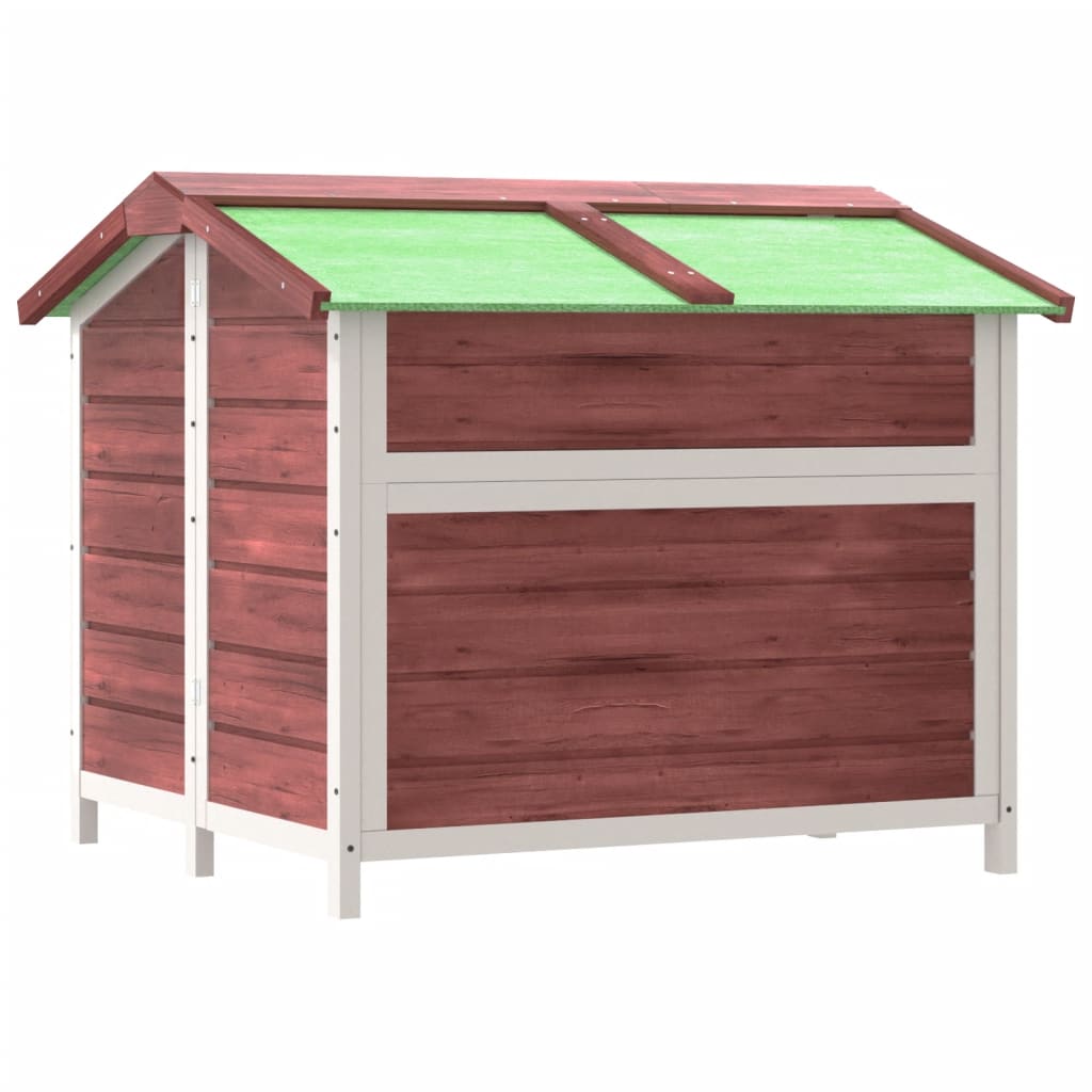 hundehus 96x87x80,5 cm massivt fyrretræ mokkafarvet