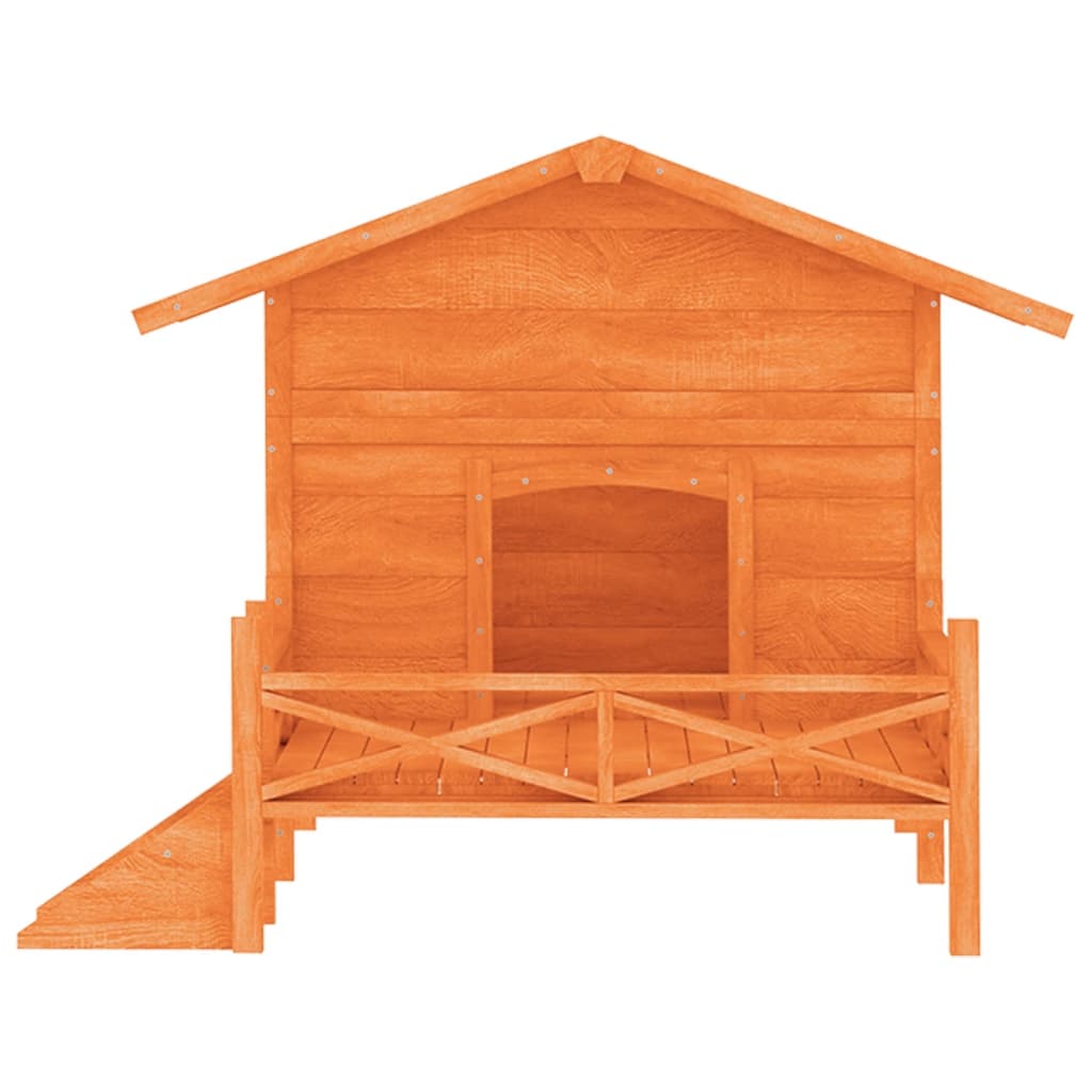 hundehus 159x120x88,5 cm massivt fyrretræ brun