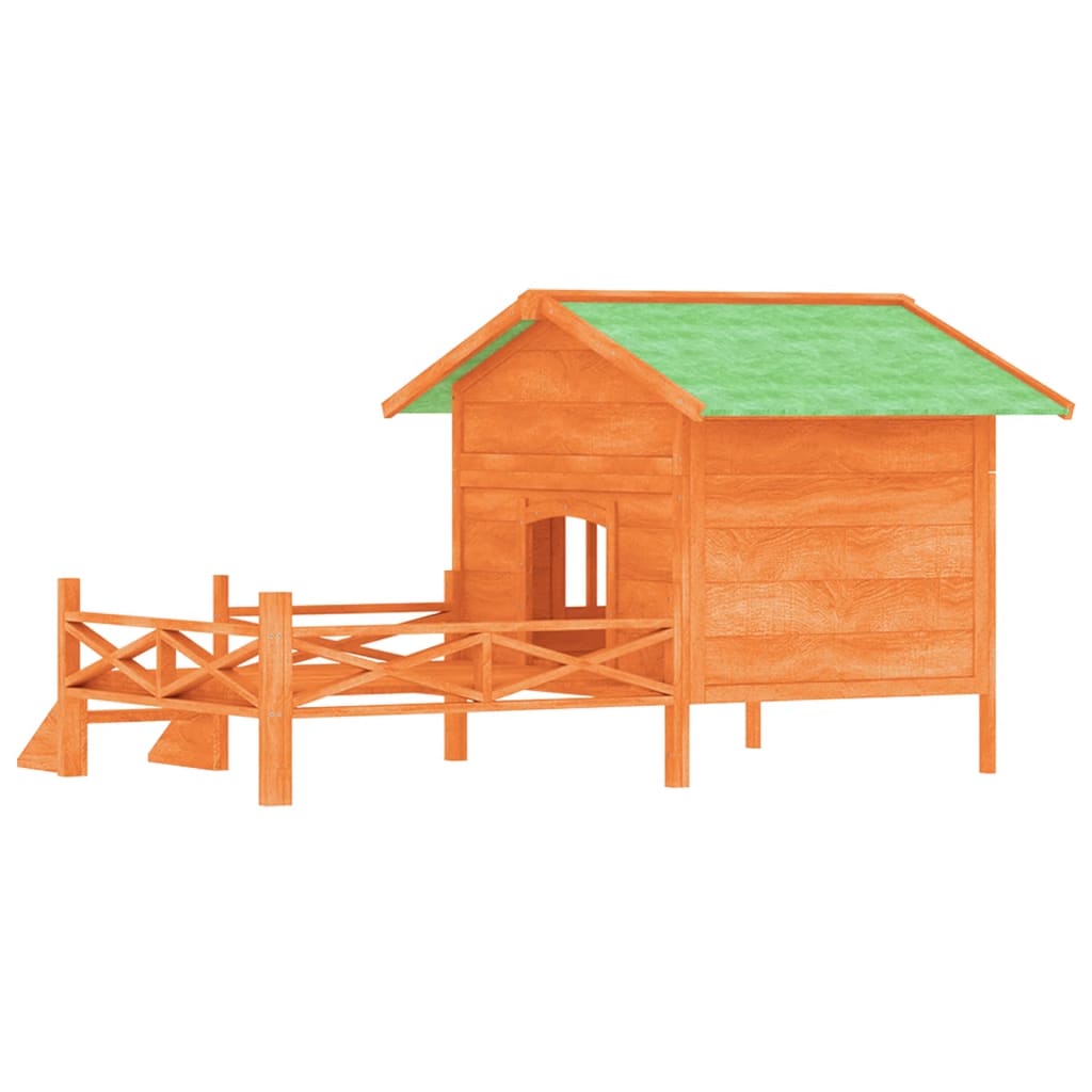 hundehus 159x120x88,5 cm massivt fyrretræ brun