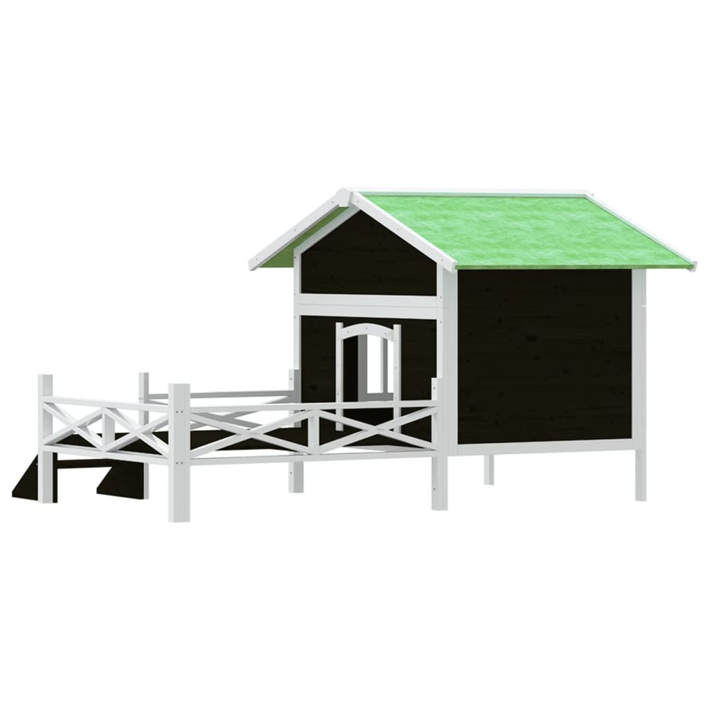 hundehus 159x120x88,5 cm massivt fyrretræ grå