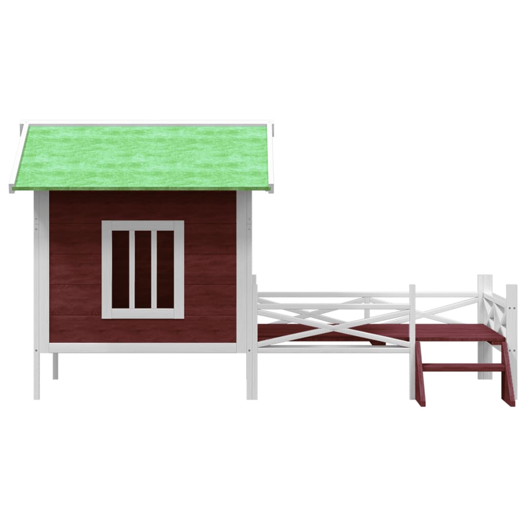 hundehus 159x120x88,5 cm massivt fyrretræ mokkafarvet