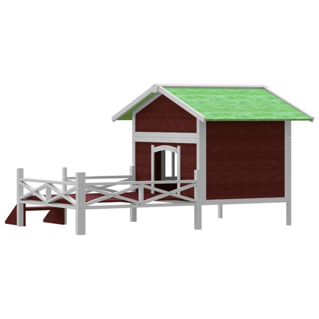 hundehus 159x120x88,5 cm massivt fyrretræ mokkafarvet