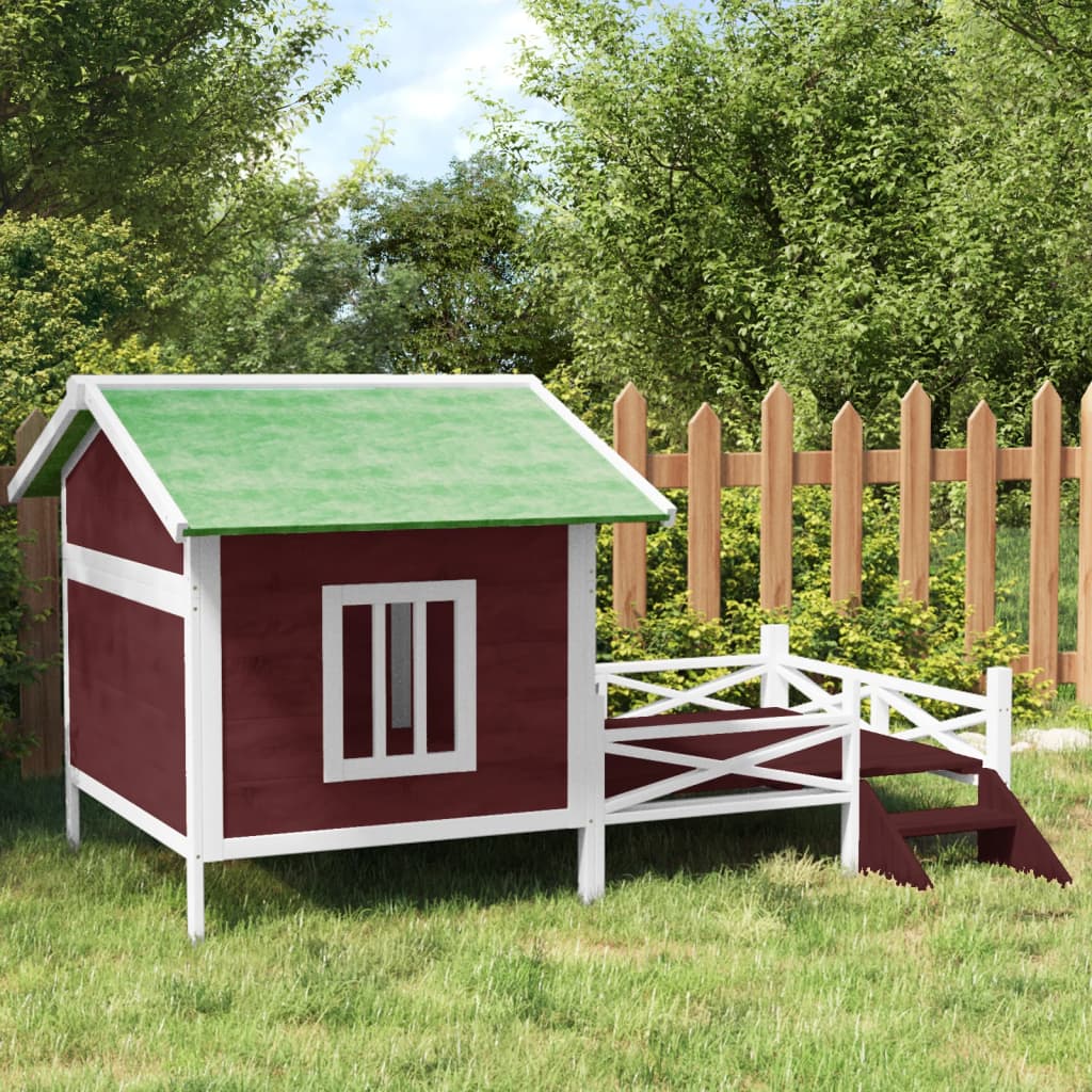 hundehus 159x120x88,5 cm massivt fyrretræ mokkafarvet