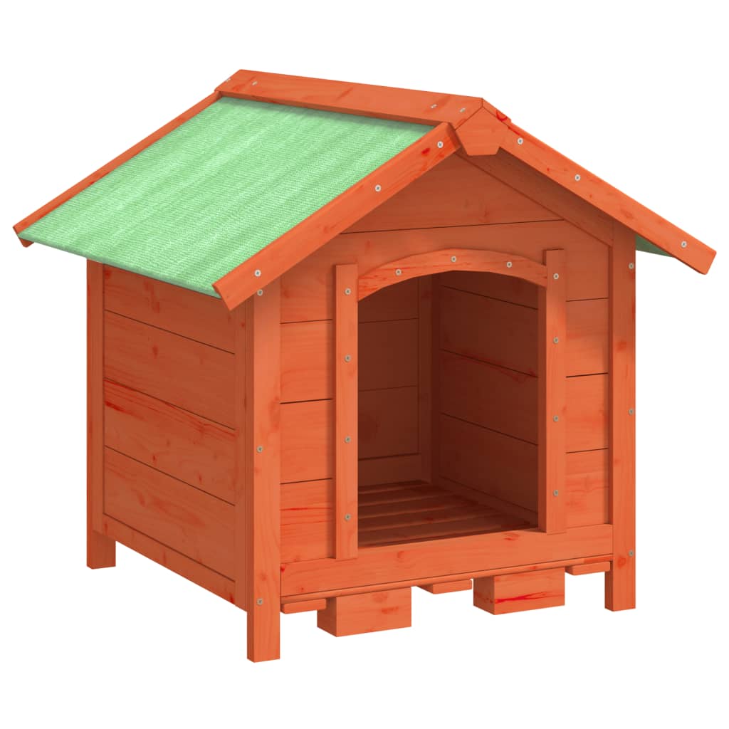 hundehus 65x65x61,5 cm massivt fyrretræ brun