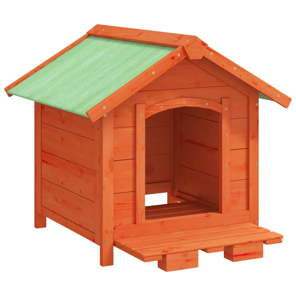 hundehus 65x65x61,5 cm massivt fyrretræ brun