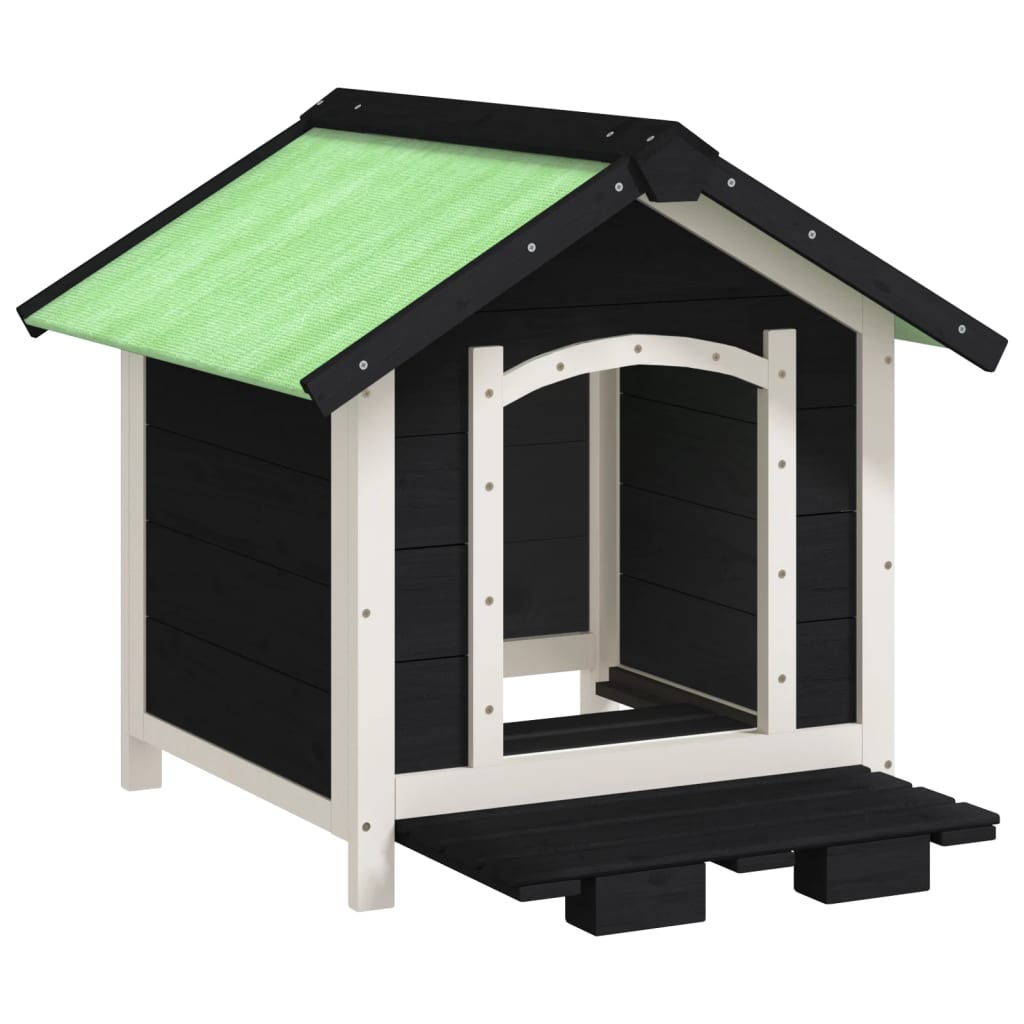 hundehus 65x65x61,5 cm massivt fyrretræ grå