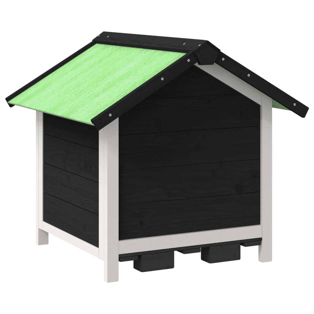 hundehus 65x65x61,5 cm massivt fyrretræ grå