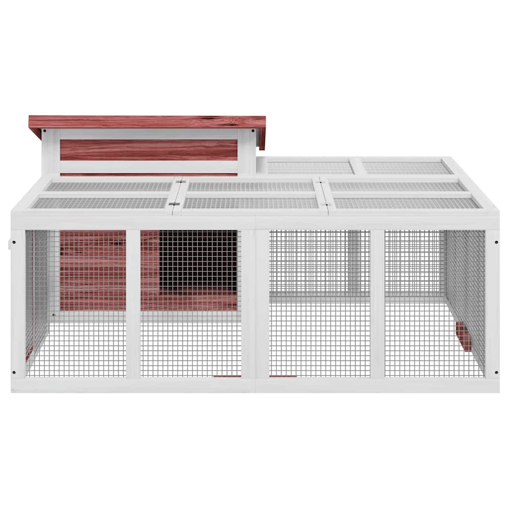 kaninbur 144x123x67,5 cm massivt fyrretræ mokkafarvet