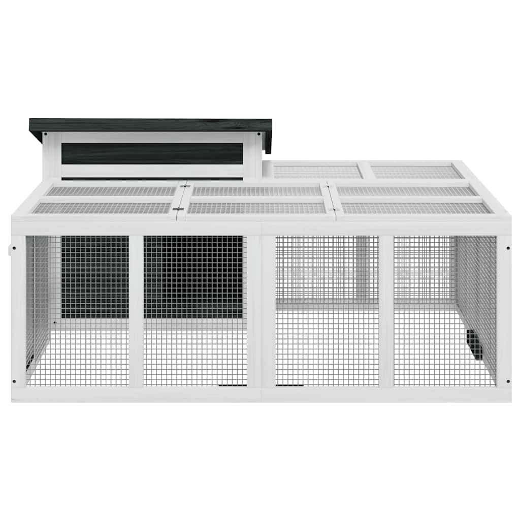 kaninbur 144x123x67,5 cm massivt fyrretræ grå