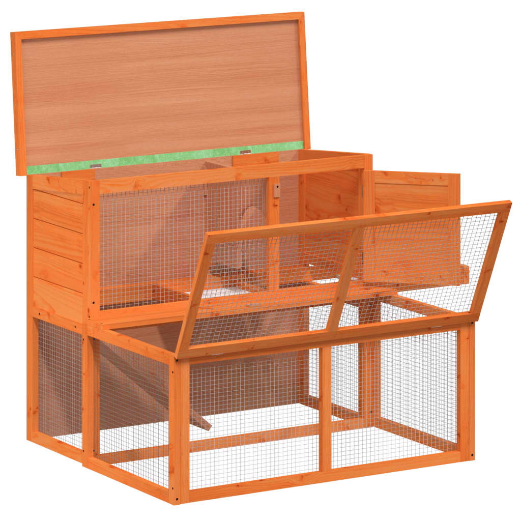 kaninbur 102x90x84,5 cm massivt fyrretræ brun