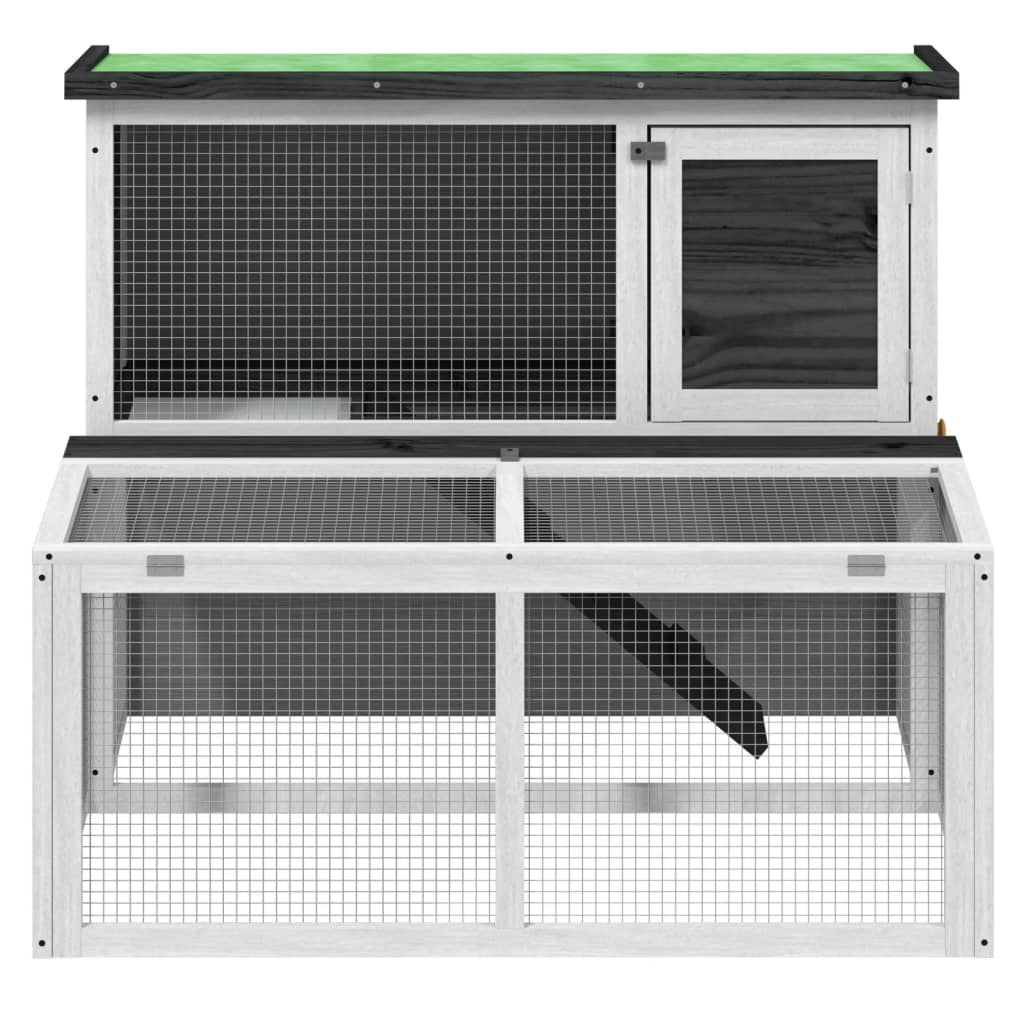 kaninbur 102x90x84,5 cm massivt fyrretræ grå