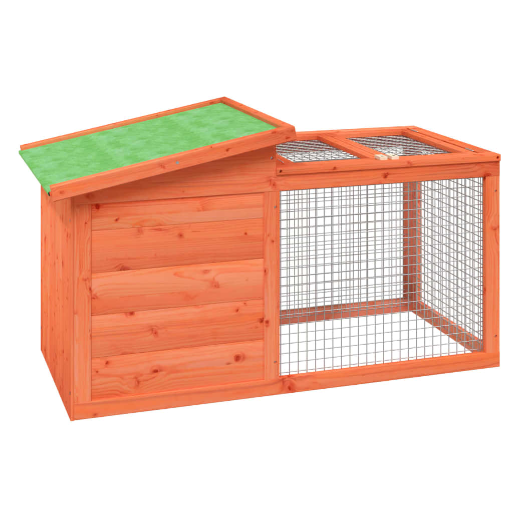 kaninbur 100,5x54x55 cm massivt fyrretræ brun