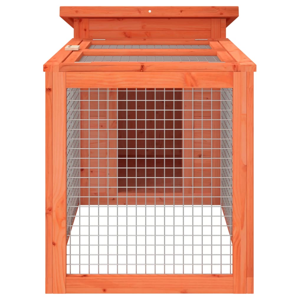 kaninbur 100,5x54x55 cm massivt fyrretræ brun