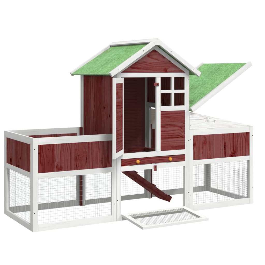 kaninbur 170x63x113 cm massivt fyrretræ mokkafarvet