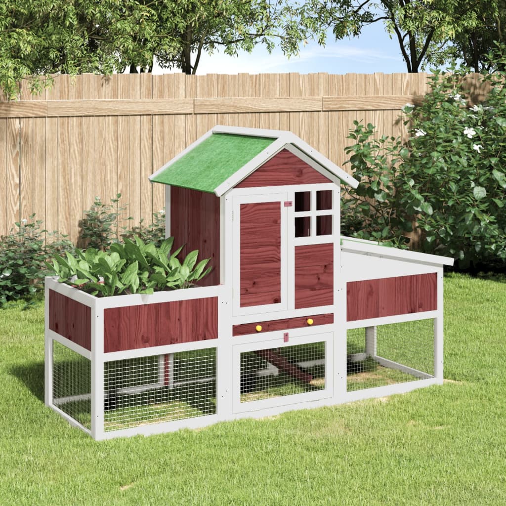 kaninbur 170x63x113 cm massivt fyrretræ mokkafarvet
