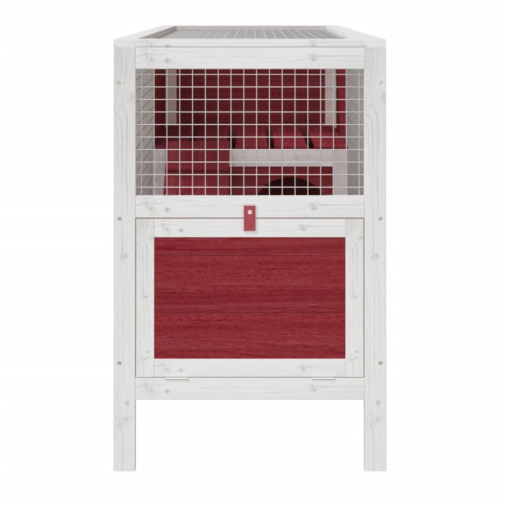 kaninbur 103x44x69,5 cm massivt fyrretræ mokkafarvet