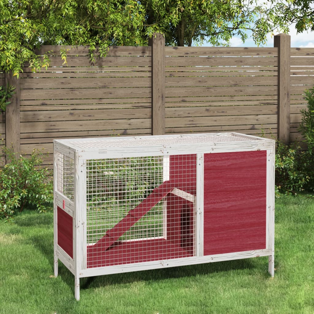 kaninbur 103x44x69,5 cm massivt fyrretræ mokkafarvet