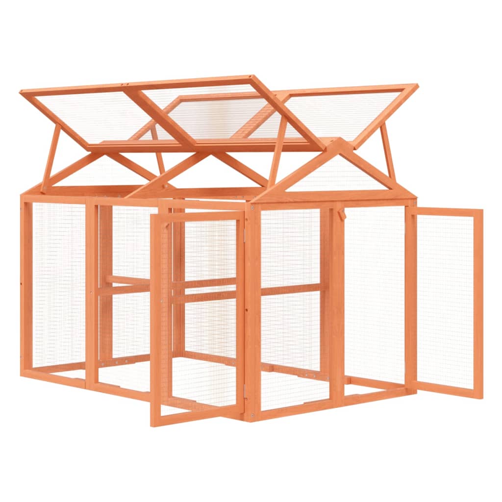 løbegård 141x94x104 cm massivt fyrretræ brun