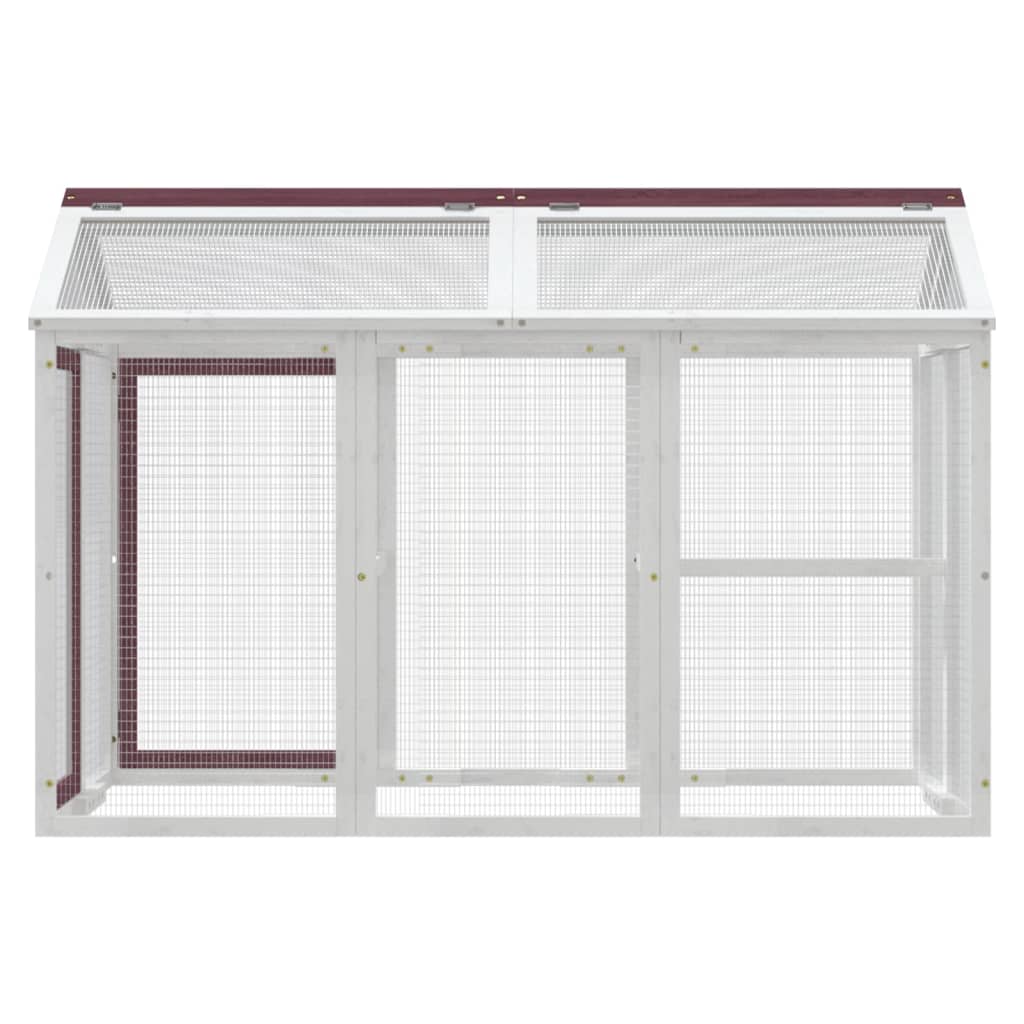 løbegård 141x94x104 cm massivt fyrretræ mokkafarvet
