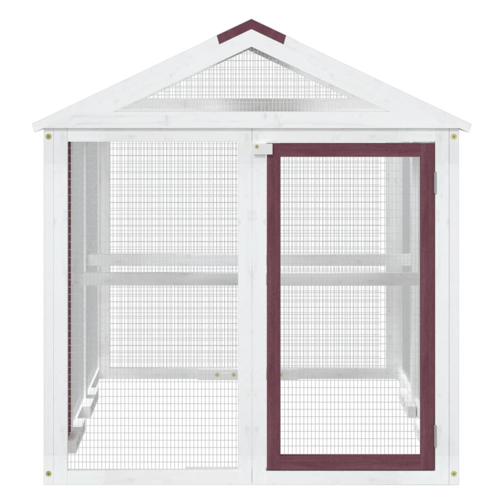 løbegård 141x94x104 cm massivt fyrretræ mokkafarvet