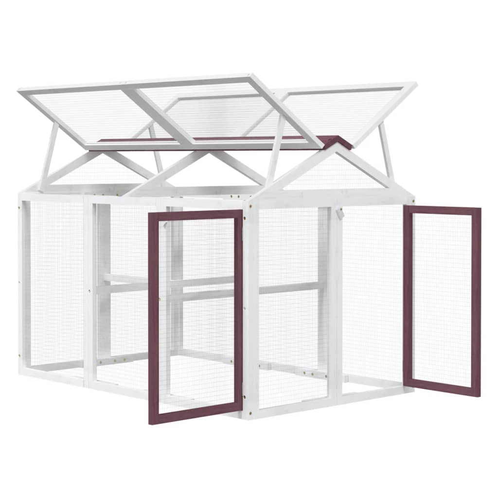 løbegård 141x94x104 cm massivt fyrretræ mokkafarvet