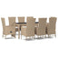 spisebordssæt til haven 9 dele med hynder polyrattan beige