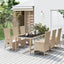 spisebordssæt til haven 7 dele med hynder polyrattan beige