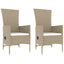 loungesæt til haven 3 dele polyrattan og stål beige
