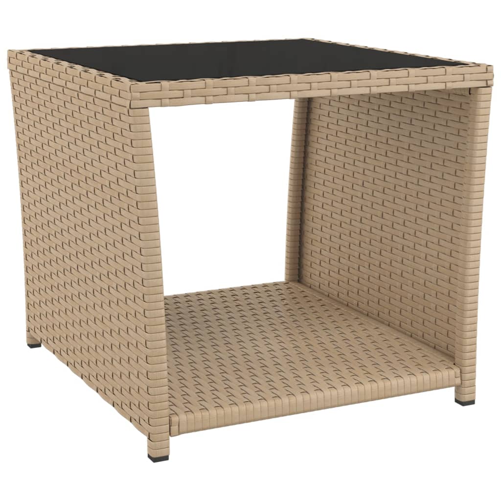 loungesæt til haven 3 dele polyrattan og stål beige