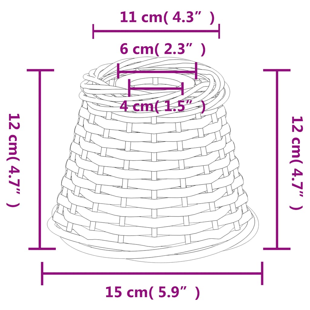 lampeskærm til loftlampe Ø15x12 cm flet hvid