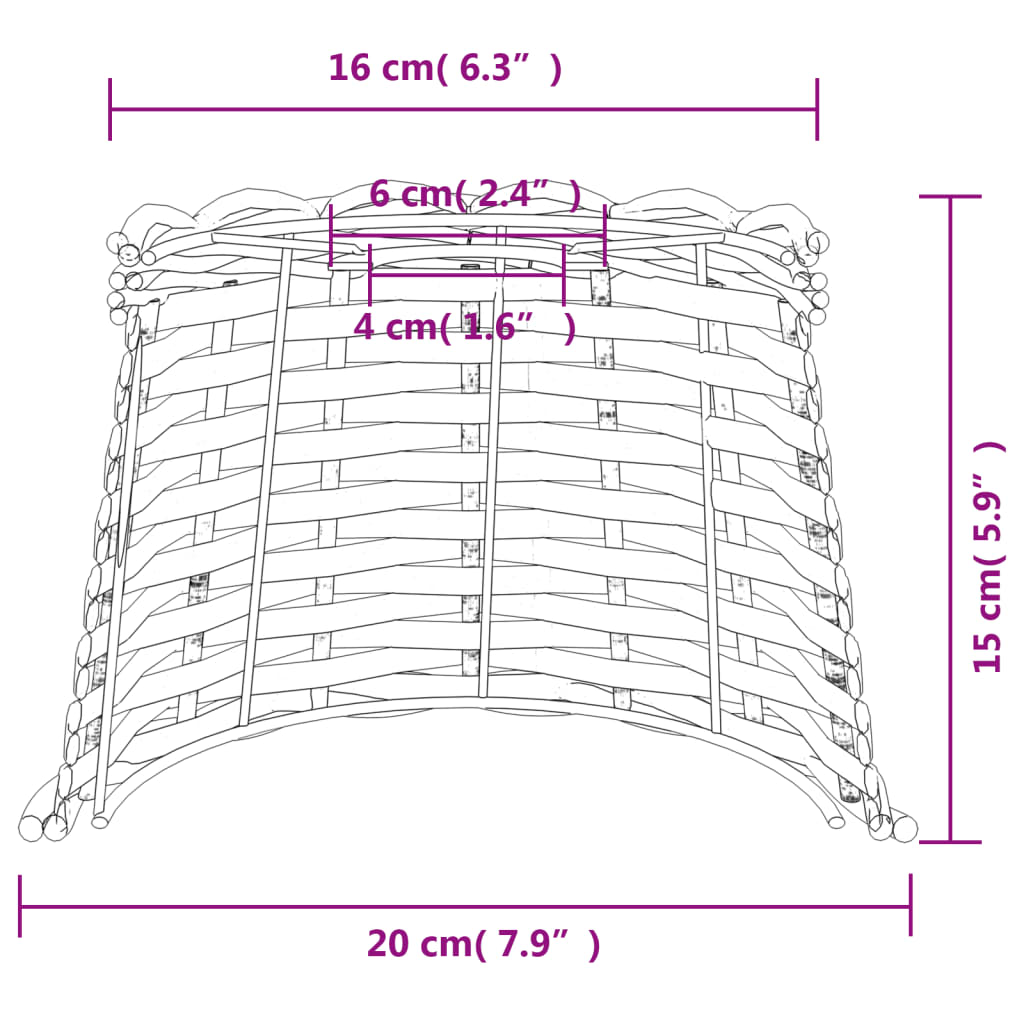lampeskærm til loftlampe Ø20x15 cm flet hvid