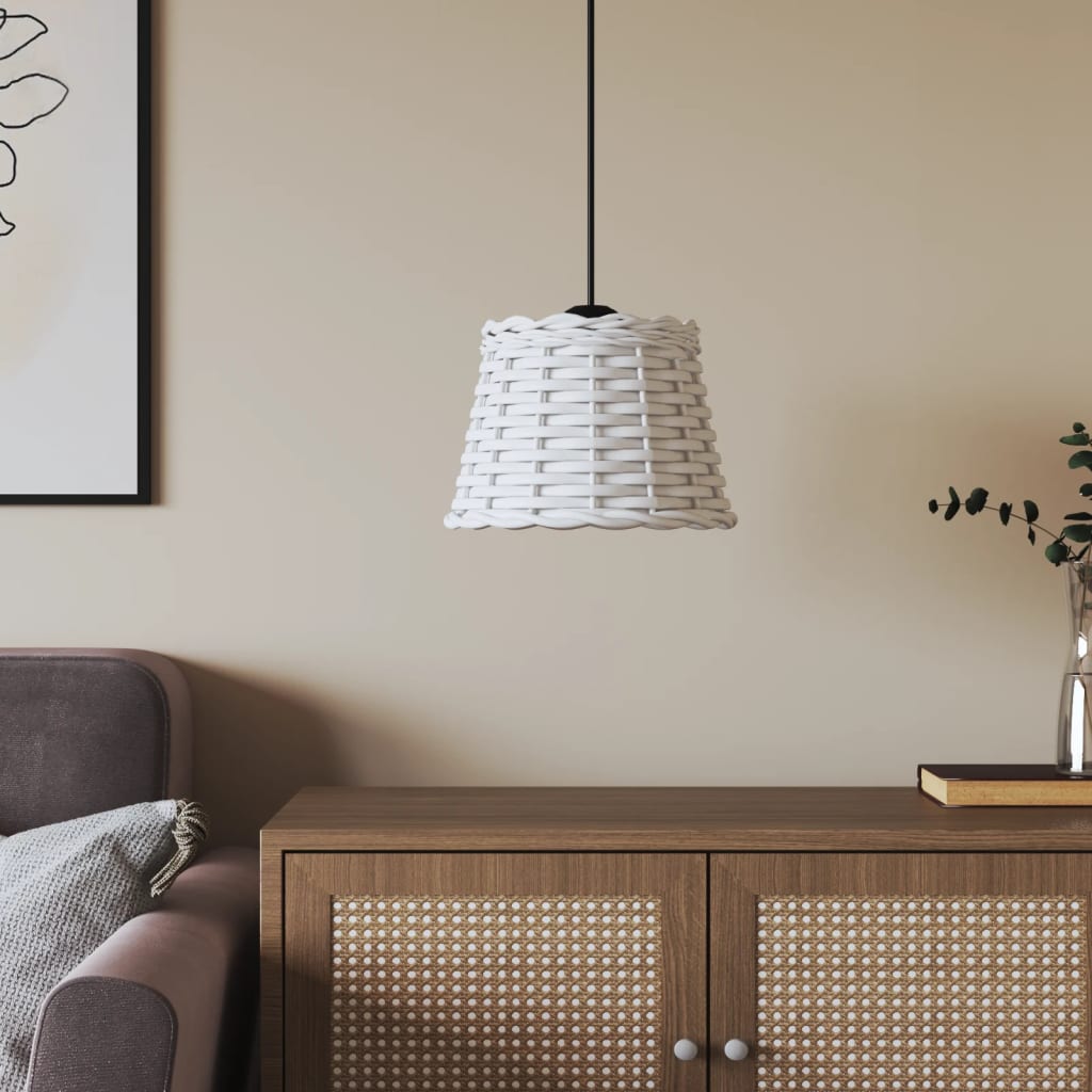 lampeskærm til loftlampe Ø20x15 cm flet hvid