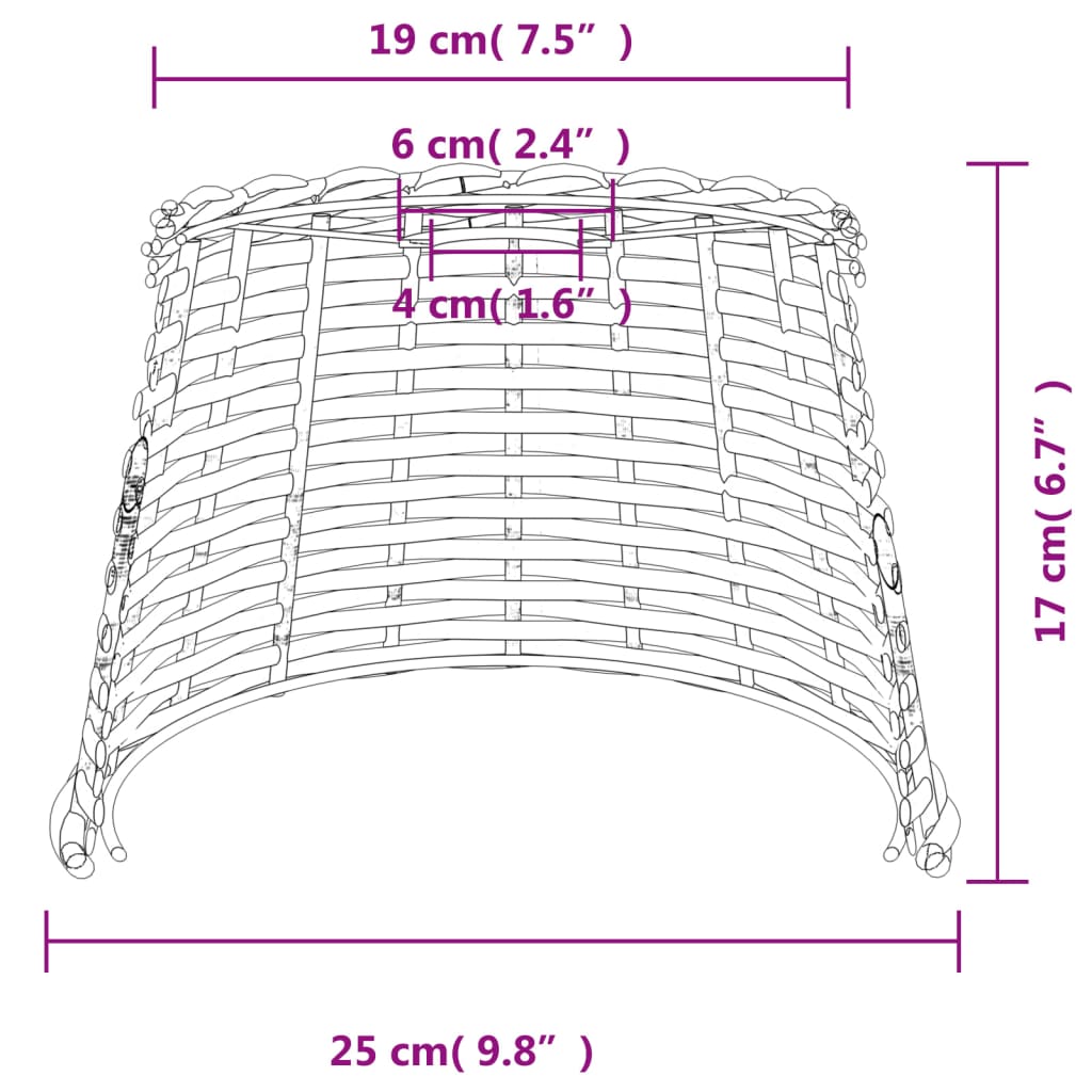 lampeskærm til loftlampe Ø25x17 cm flet hvid
