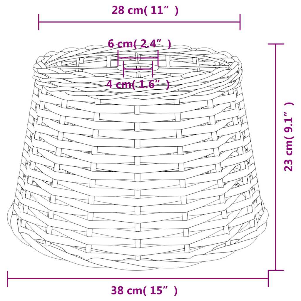 lampeskærm til loftlampe Ø38x23 cm flet hvid