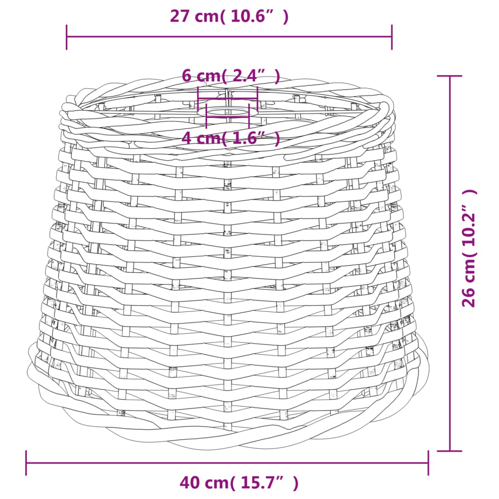 lampeskærm til loftlampe Ø40x26 cm flet hvid