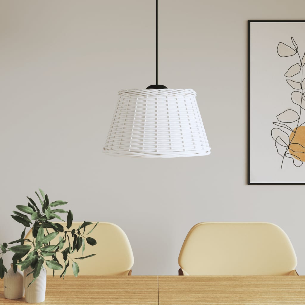 lampeskærm til loftlampe Ø50x30 cm flet hvid