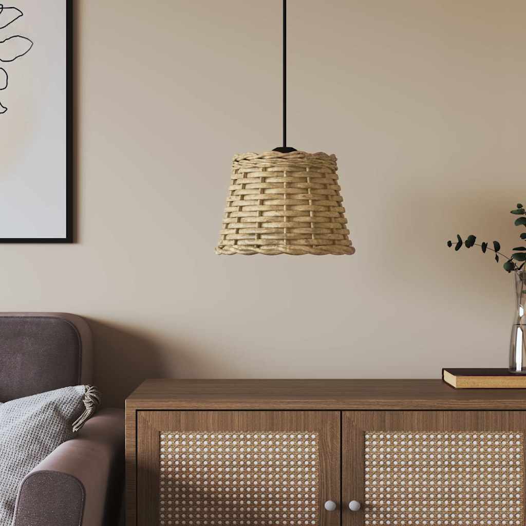 lampeskærm til loftlampe Ø20x15 cm flet brun