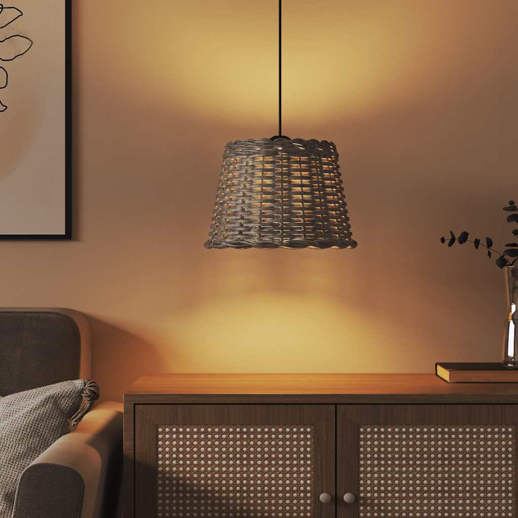 lampeskærm til loftlampe Ø30x20 cm flet brun