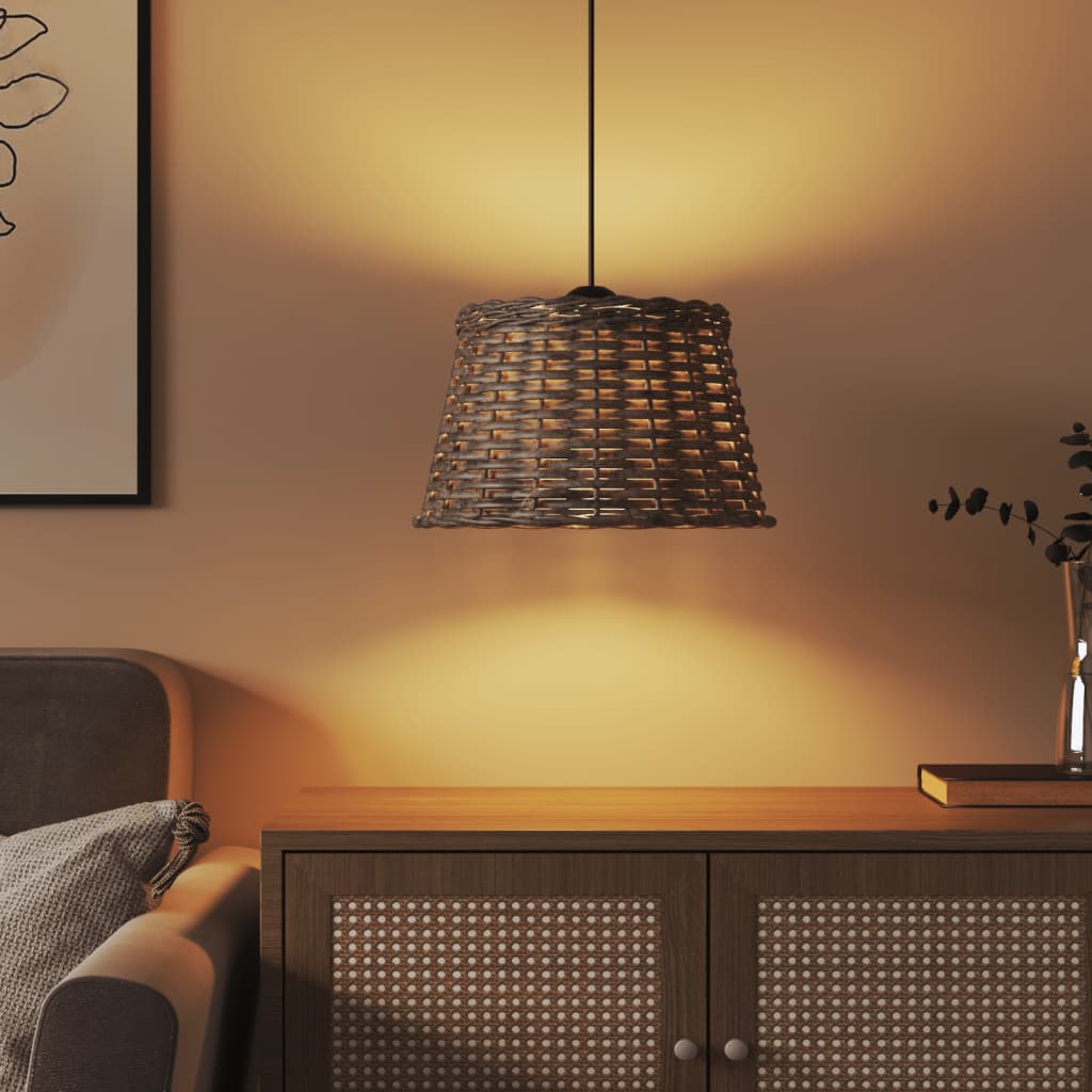 lampeskærm til loftlampe Ø38x23 cm flet brun