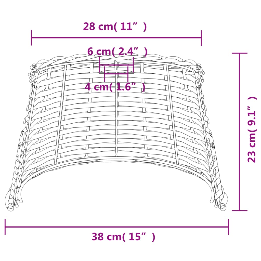 lampeskærm til loftlampe Ø38x23 cm flet brun