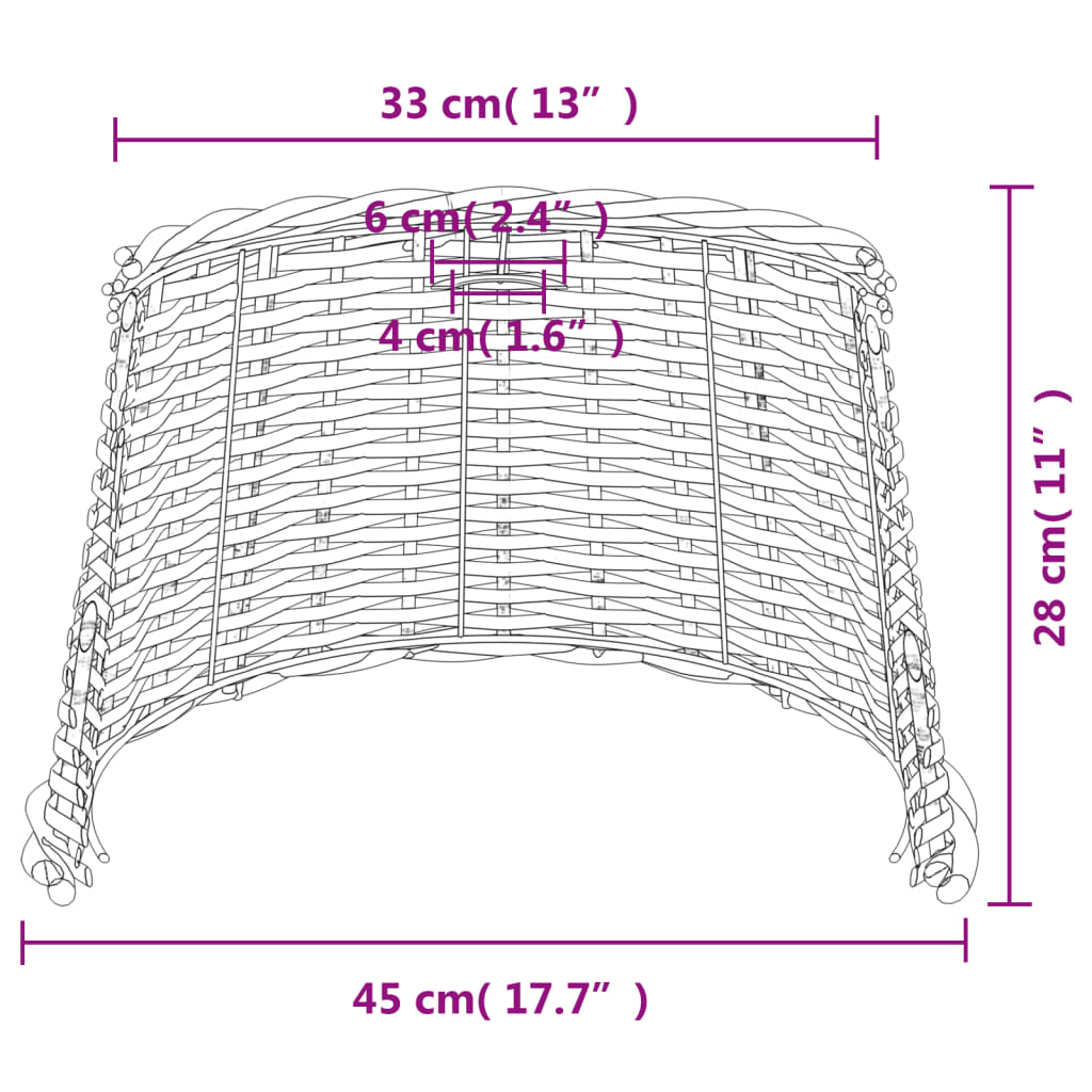 lampeskærm til loftlampe Ø45x28 cm flet brun
