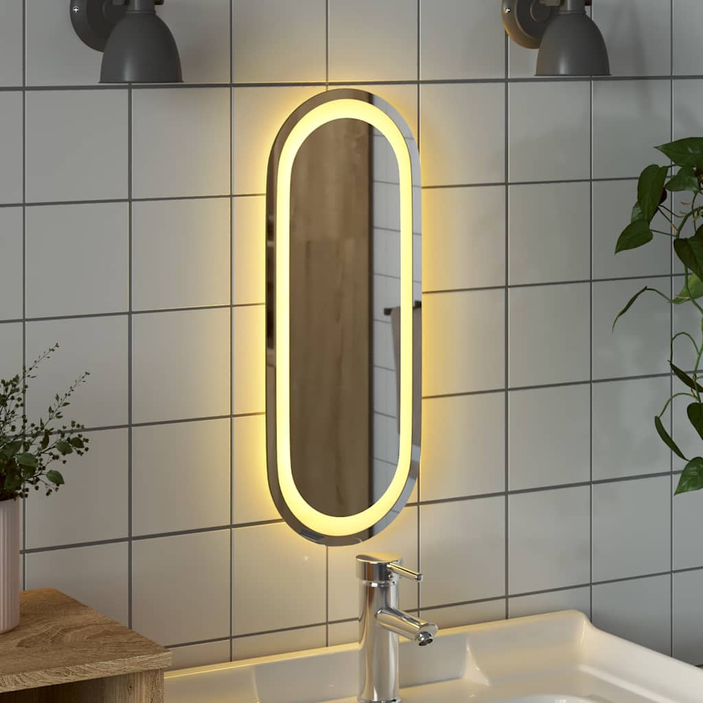LED-badeværelsesspejl 40x15 cm oval