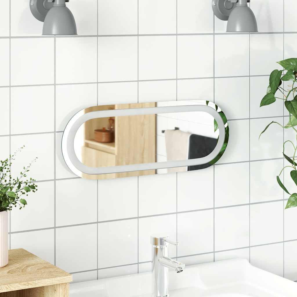 LED-badeværelsesspejl 40x15 cm oval