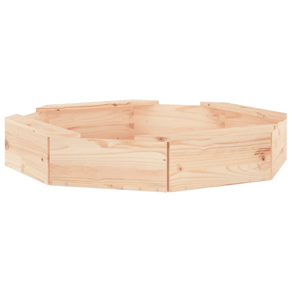 sandkasse med sæder ottekantet massivt fyrretræ